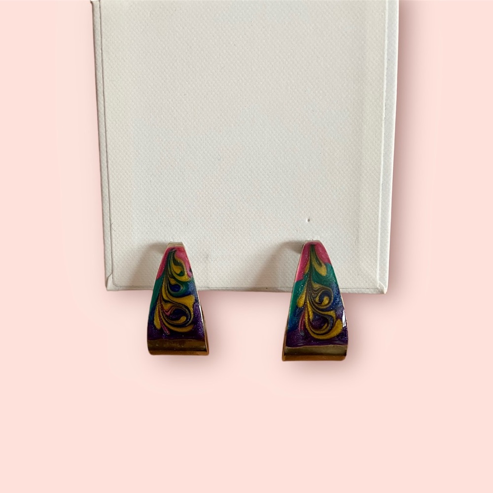 Vintage Colourful Swirl Earrings
